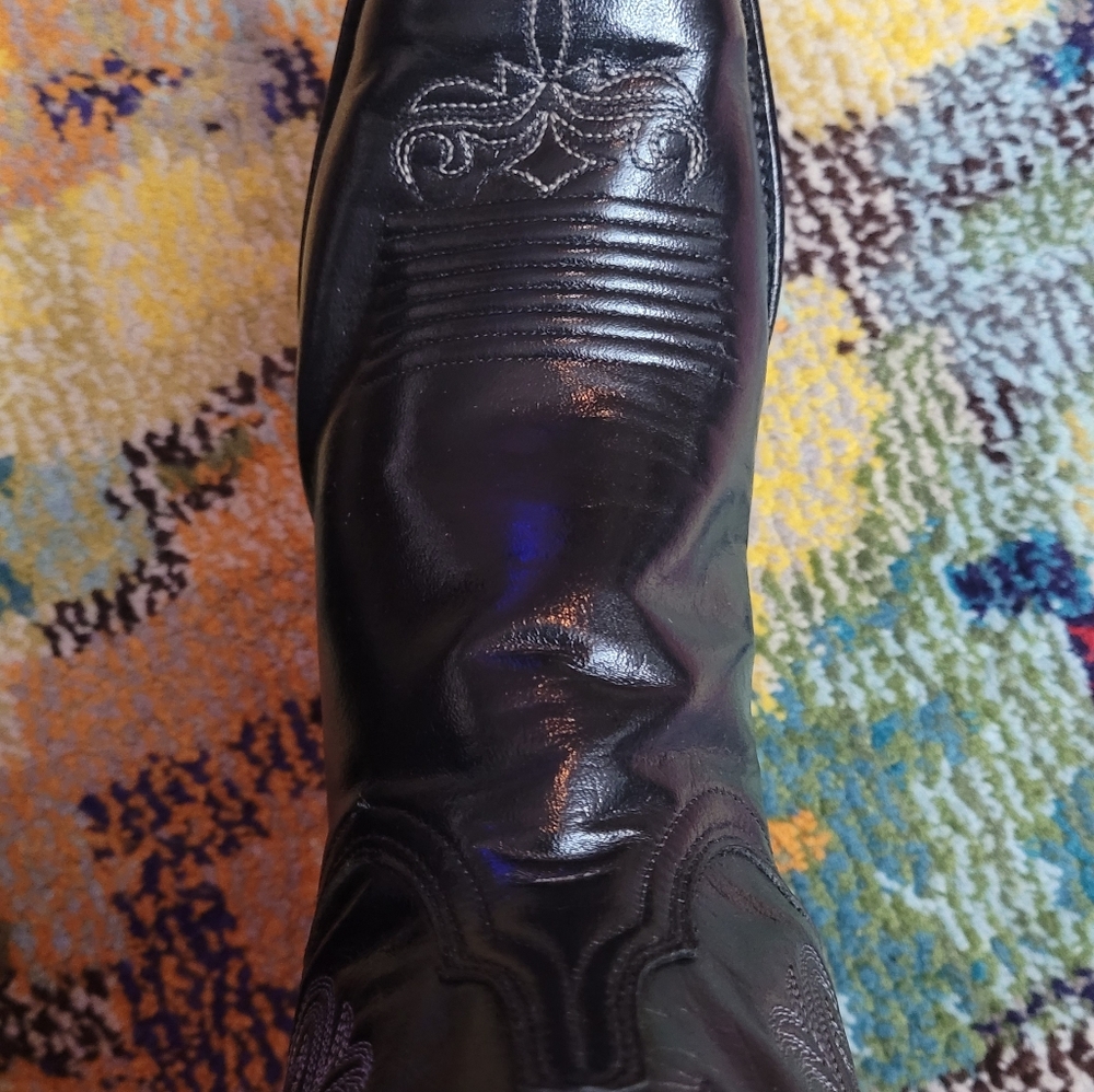 Lucchese Woman's NEW Black Boots size 8B with San Antonio Spurs Logo Embroidered - Picture 14 of 16